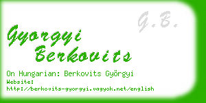 gyorgyi berkovits business card